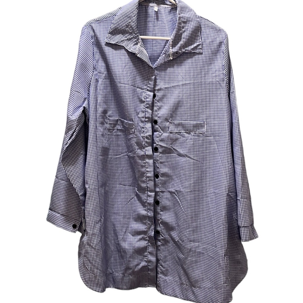 💚#2091 NWOT Lightweight Crisp Plaid Dress Blouse